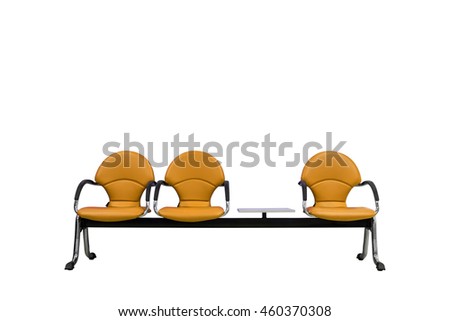 Isolated orange modern seats with clipping path