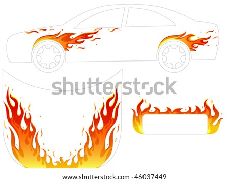 flame for vehicle  tattoo