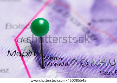 Sierra Mojada pinned on a map of Mexico
