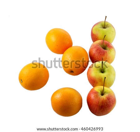 Like apples and oranges - picture of apples in a line and oranges all over the place.
