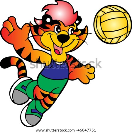 volleyball tiger vector