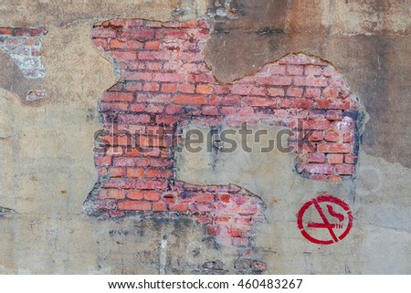 Background brickwork symbol smoking.