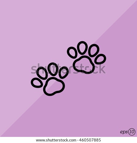 Web line icon. Animal footprint.