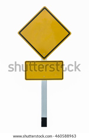 Grunge empty road sign with clipping path