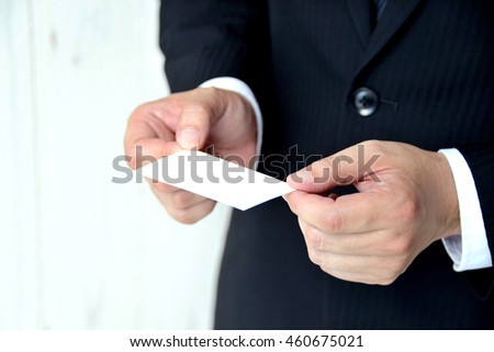 Business situation, exchanging business card