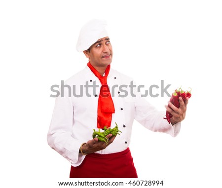 chef from India on a white background