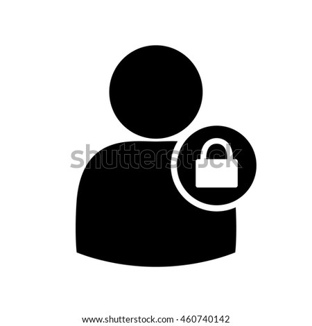 Human Silhouette With Lock Royalty-Free Stock Photo #460740142