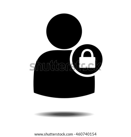 Human Silhouette With Lock Royalty-Free Stock Photo #460740154