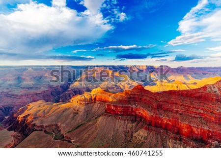 Grand Canyon National Park is the United States 15th oldest national park. Named a UNESCO World Heritage Site in 1979, the park is located in northwestern Arizona. Royalty-Free Stock Photo #460741255