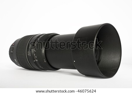 macro lens on a white background