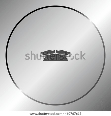Three arrows facing each other stock vector icon illustration