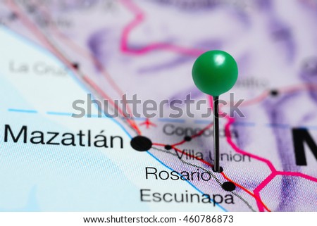 Rosario pinned on a map of Mexico
