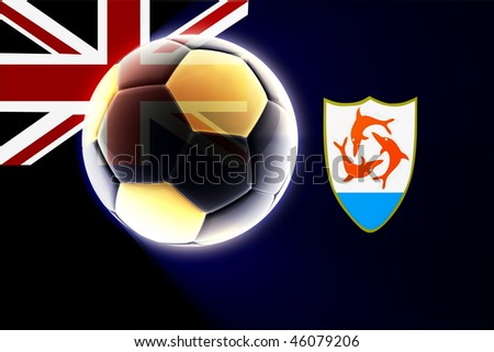 Flag of Anguilla , national country symbol illustration sports soccer football
