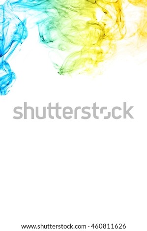movement of smoke, Abstract color smoke on white background