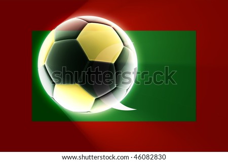 Flag of Maldives, national country symbol illustration sports soccer football