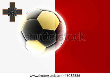 Flag of Malta, national country symbol illustration sports soccer football