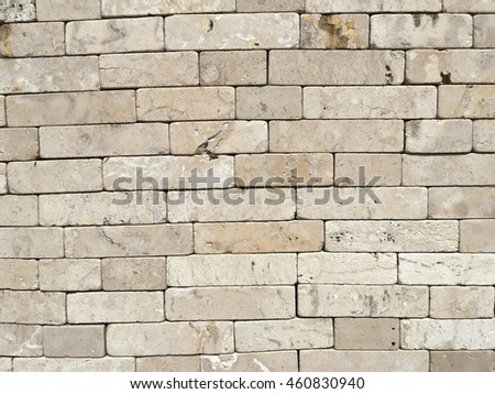 Grunge old stone wall texture background. Copy space of horizontal architecture backdrop wallpaper. 