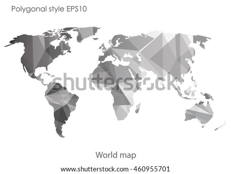 World map in geometric polygonal style.Abstract gems triangle,modern design background.Vector Illustration EPS10.