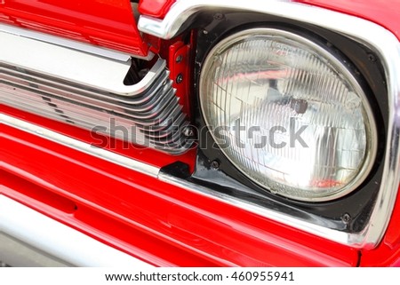 The front of a classic car