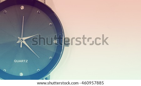abstract watch tell the time on gradient filter and free space for text - can use to display or montage on product