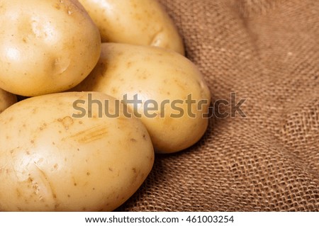 Photo of potatoes on hessian