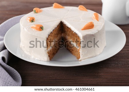 Delicious carrot cake, closeup