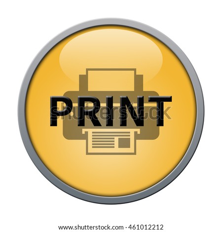 Print icon. Internet button , 3d illustration
