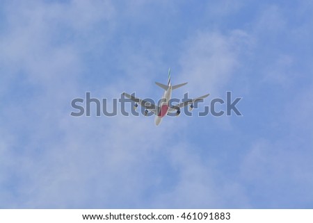 The aircraft in the sky