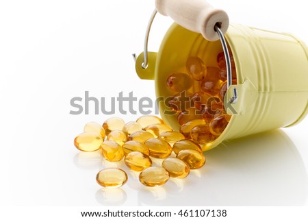 Cod-liver fish oil  isolated on a white background.