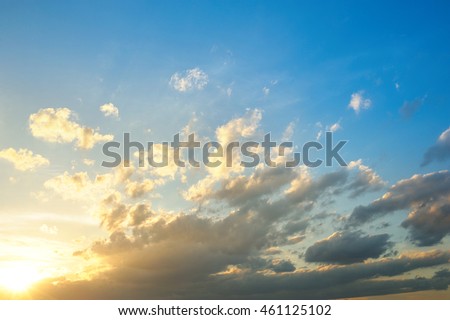 Cloudy and blue sky, Clouds on blue sky in morning. Sky background