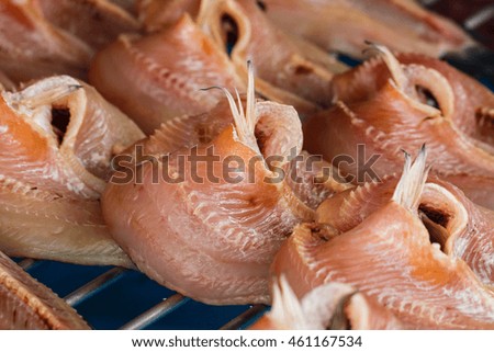 Dried fish, Dried striped snakehead fish.