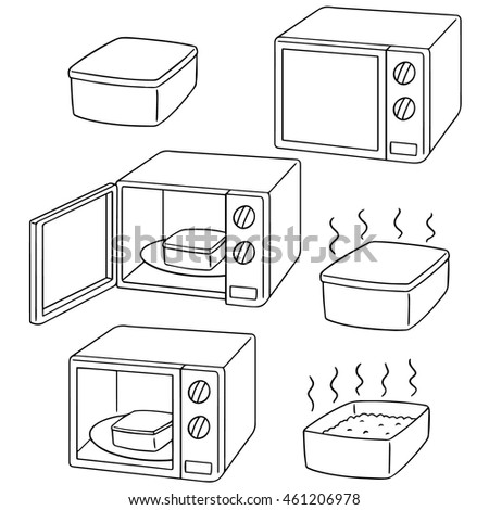 vector set of microwave oven