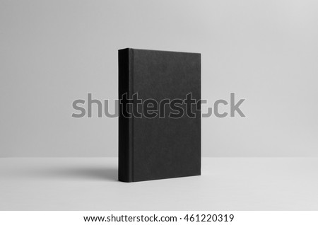 Black Hardcover Book Mock-Up - Wall Background Royalty-Free Stock Photo #461220319
