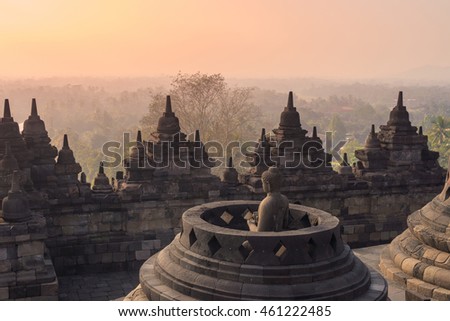 Borobudur Temple in Yogyakarta, Java, Indonesia.