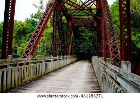 Historic Bridge on Missouri's Katy Trail Royalty-Free Stock Photo #461286271