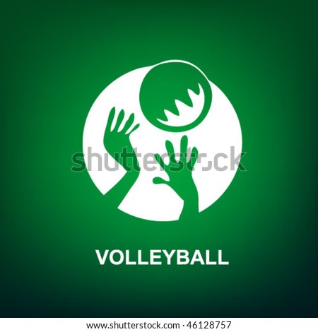 volleyball sport icon on the green background