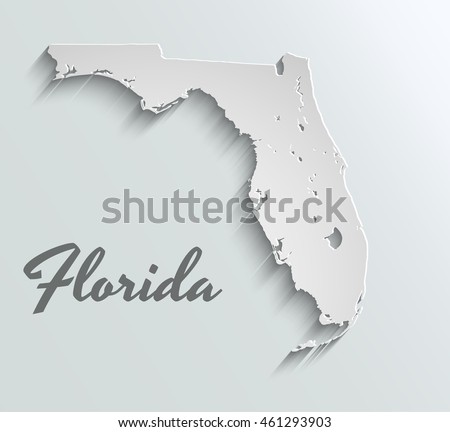 Map of Florida . Abstract vector paper map
