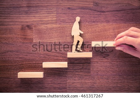 Personal development, personal and career growth, progress and potential concepts. Coach (human resources officer, manager, mentor) motivate employee to growth. Royalty-Free Stock Photo #461317267
