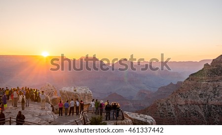 Sunrise from Mather Point in Grand Canyon Royalty-Free Stock Photo #461337442