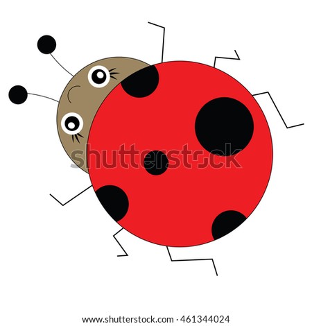 Colorful ladybug character in children cartoon style. Vector illustration
