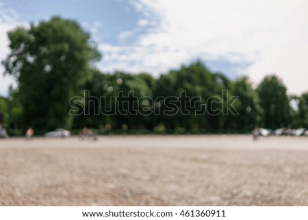 perspective view of old paved square in town