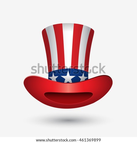 Hat with flat of United States of America - vector illustration