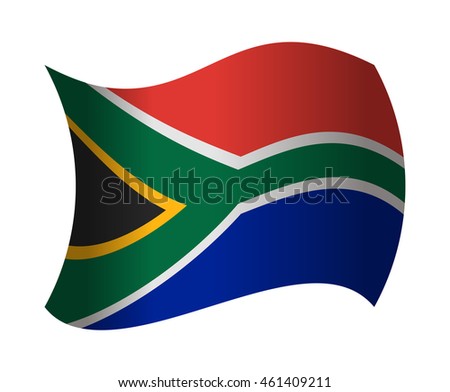south africa flag waving in the wind