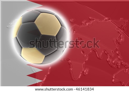Flag of Bahrain, national country symbol illustration sports soccer football