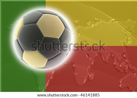 Flag of Benin, national country symbol illustration sports soccer football