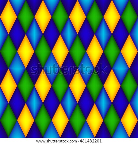 Seamless argyle pattern with 3d effect / diamond shaped background