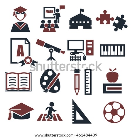 academic, scholastic, education icon set