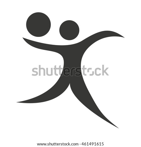 human figure silhouette sporter athlete icon vector isolated graphic