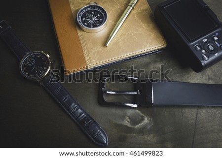 compass and other items on the desktop