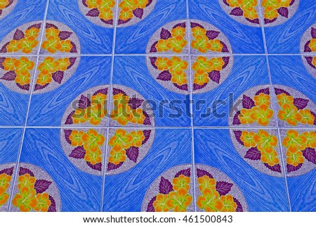 Decorative tile floor background & texture